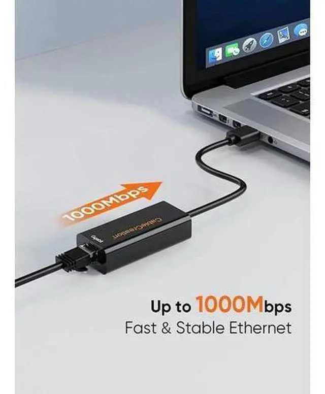 Alt view image 7 of 7 - USB to Ethernet Adapter, CableCreation USB 3.0 to 10/100/1000 Gigabit Wired LAN Network Adapter Compatible with Nintendo Switch, Windows, MacBook, macOS, Mac Pro Mini, Surface Pro, Laptop, PC and More