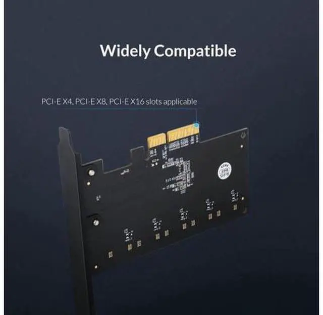 Alt view image 6 of 6 - PCI-E to 5-Port SATA3.0 Expansion Card PCI-E X4 Slot Support 6Gbps PCI-E to SATA Adapter