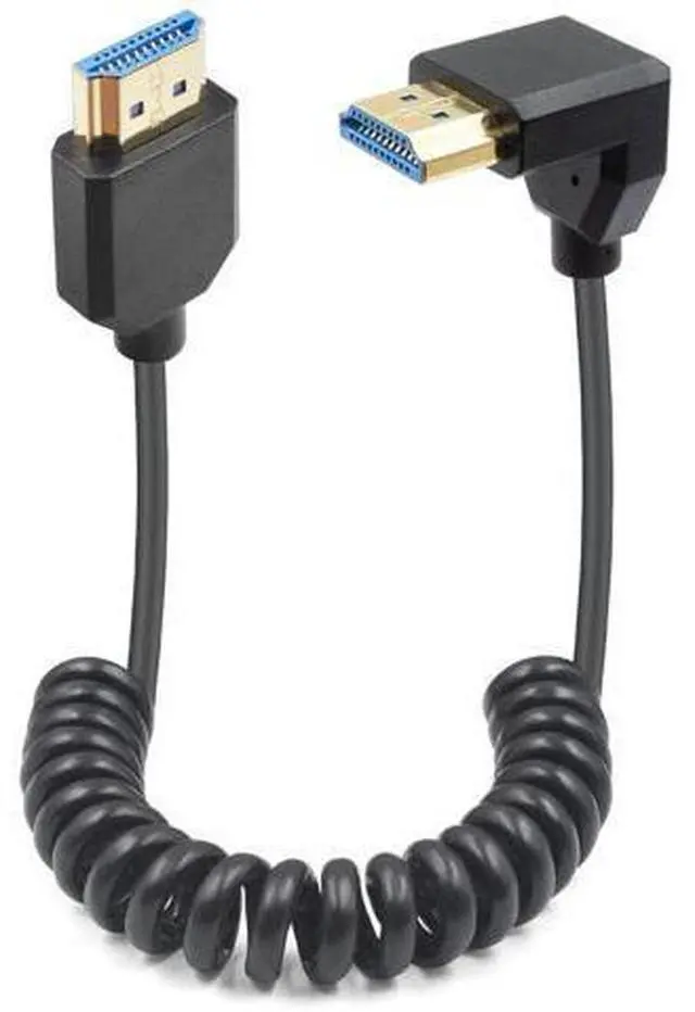 Main image of 90 Degree HDMI Coiled Cable 8K, Extreme Thin Down Angled HDMI Male to Male Coiled Cable, Short HDMI Cable High Speed 48Gbps Support 8K@60Hz 4K@120 for TV/Xbox /PS4 /PS5 4FT/1.2M