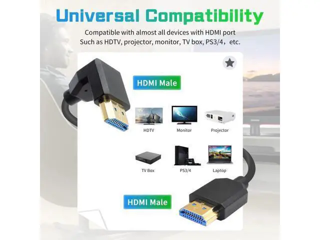 Alt view image 5 of 7 - 90 Degree HDMI Coiled Cable 8K, Extreme Thin Down Angled HDMI Male to Male Coiled Cable, Short HDMI Cable High Speed 48Gbps Support 8K@60Hz 4K@120 for TV/Xbox /PS4 /PS5 4FT/1.2M
