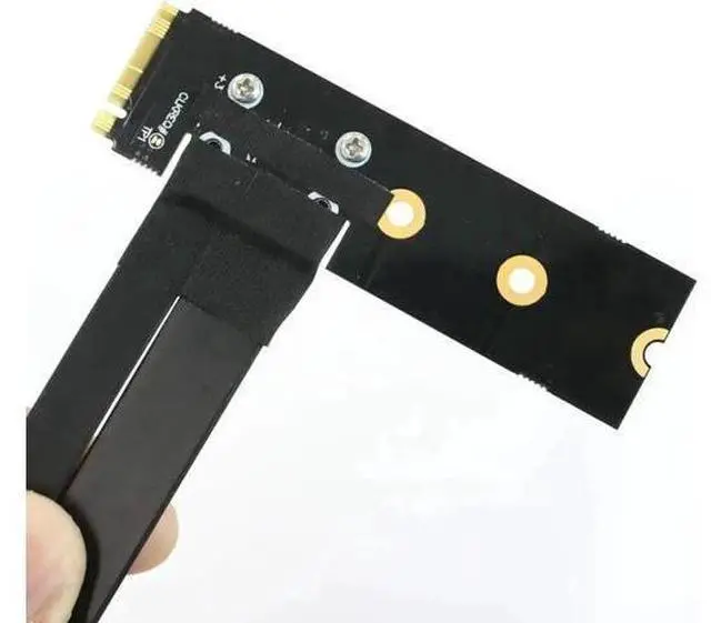 Alt view image 3 of 7 - PCI-E 3.0 Riser Card M.2 for NGFF for NVMe to PCIe x16 Extension Cable Gen3 SATA Power Cable 32G/bps for BTC Miner Red