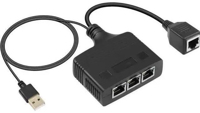 Main image of Gigabit RJ45 Network Splitter Adapter, 1 to 3 Ethernet Splitter 1000Mbps High Speed LAN Network Splitter,4 Devices Share The Internet at The Same Time(1 to 3 Female Gigabit)