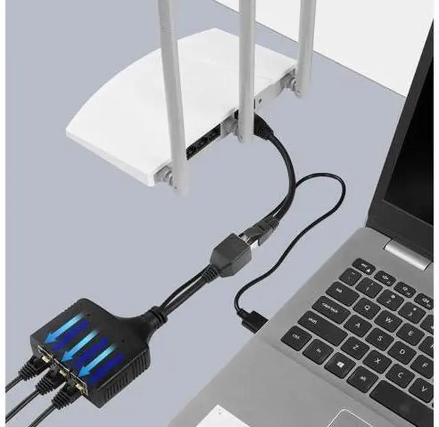 Alt view image 2 of 7 - Gigabit RJ45 Network Splitter Adapter, 1 to 3 Ethernet Splitter 1000Mbps High Speed LAN Network Splitter,4 Devices Share The Internet at The Same Time(1 to 3 Female Gigabit)