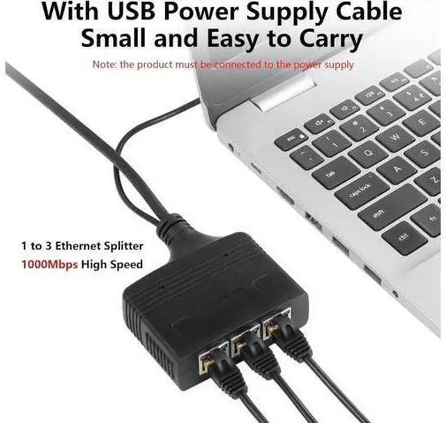 Alt view image 3 of 7 - Gigabit RJ45 Network Splitter Adapter, 1 to 3 Ethernet Splitter 1000Mbps High Speed LAN Network Splitter,4 Devices Share The Internet at The Same Time(1 to 3 Female Gigabit)