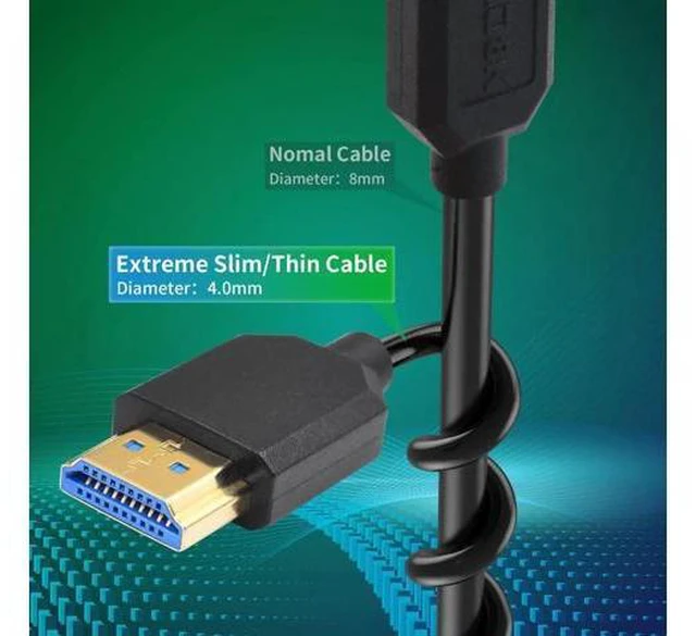 Alt view image 2 of 7 - 8K Right Angle HDMI Cable 1FT-4FT, Coiled HDMI Cable 48Gbps, Extreme Thin HDMI Male to Male Coiled Cable Support Dynamic HDR, Has 8K@60Hz Resolution Backward Compatible 4K Ultra HD, 1080p, 3D