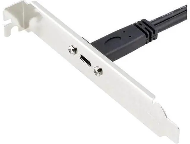 Alt view image 2 of 6 - Desktop 20 Pin Header Female to USB-C Cable with PCIe profile bracket 19Pin to USB Type-C Adapter Cable 50cm
