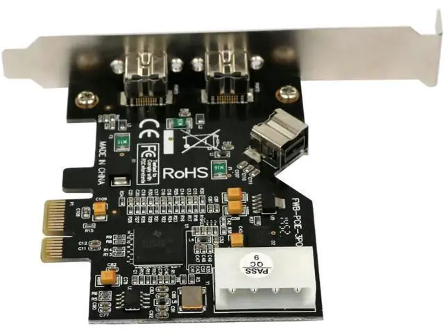 Alt view image 5 of 6 - PCI Express PCI-E x1 to 3 Ports 1394B Controller Card Add On Card for FireWire 800 IEEE 1394 B 2+1 Digital Camera Video Capture