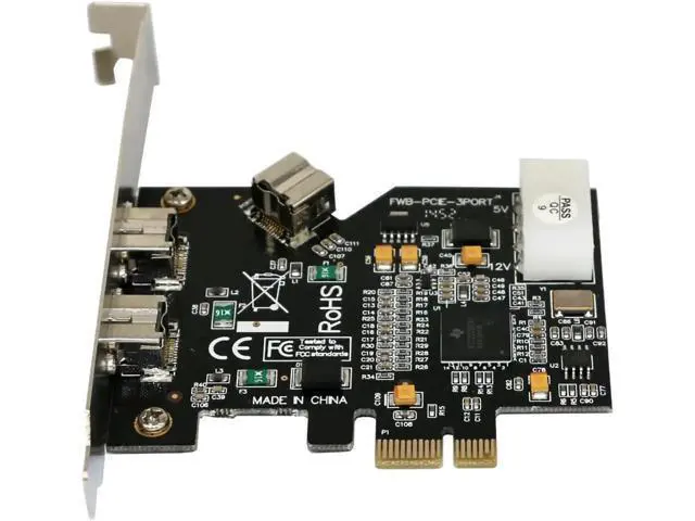 Alt view image 6 of 6 - PCI Express PCI-E x1 to 3 Ports 1394B Controller Card Add On Card for FireWire 800 IEEE 1394 B 2+1 Digital Camera Video Capture