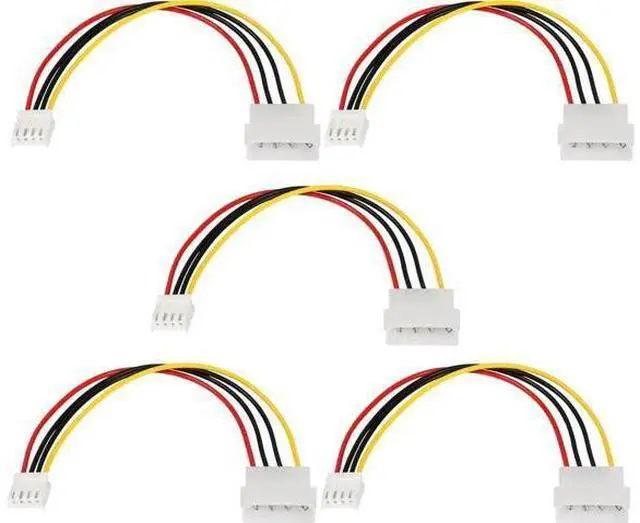 Main image of Computer Molex 4 Pin Power Supply Extension Cable, 8 Inch IDE Power to Floppy Drive Power Interface Cable. 5-Pack (4Pin)
