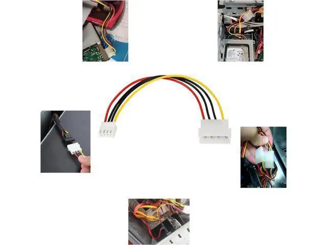 Alt view image 4 of 6 - Computer Molex 4 Pin Power Supply Extension Cable, 8 Inch IDE Power to Floppy Drive Power Interface Cable. 5-Pack (4Pin)