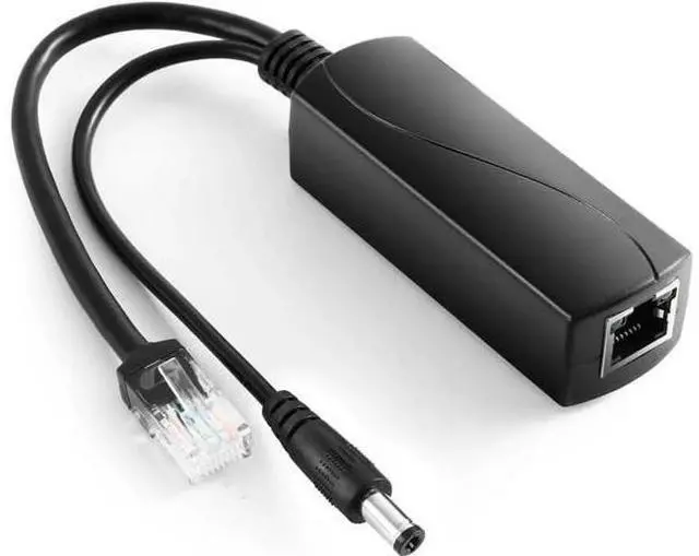 Main image of Gigabit PoE Splitter 12V/2A DC5.5 * 2.5mm Connector, 48V PoE to DC 12V/2A Output, Compatible DC 5.5 * 2.1 mm, IEEE802.3af/at 10/100/1000Mbps, Plug & Play PoE Adapter Active