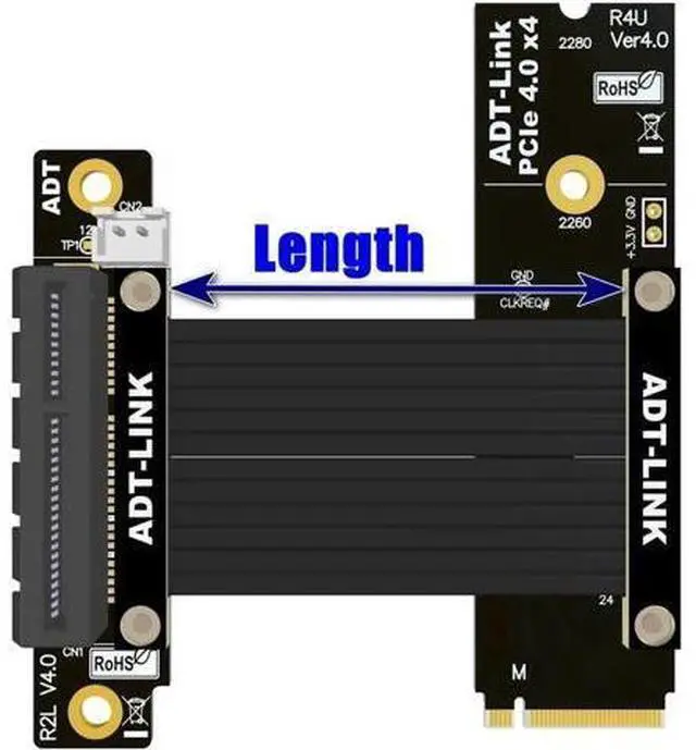Alt view image 3 of 6 - M.2 NVMe To PCIE 4.0 Extender Riser Adapter For PCIe X4 Slot USB, Wireless LAN, SSD, Capture Cards To M.2( SSD, M-key)extension