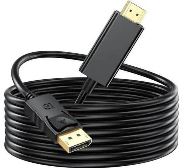Main image of DisplayPort (DP) to HDMI Cable 10 Feet Display Port to HDMI Cable Male to Male Adapter 1080P@60Hz Video Audio Cord for Monitor Desktop Projector and More