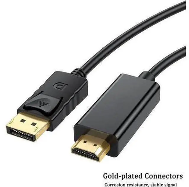 Alt view image 3 of 6 - DisplayPort (DP) to HDMI Cable 10 Feet Display Port to HDMI Cable Male to Male Adapter 1080P@60Hz Video Audio Cord for Monitor Desktop Projector and More