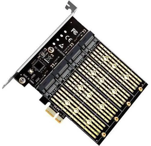 Alt view image 5 of 6 - Chi a Mining PCIE to M2 Adapter PCI Express X1 3.0 4 Port B Key M.2 NGFF SATA SSD Adapter PCI-E M.2 Adapter Expansion Card Riser