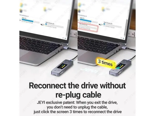 Alt view image 2 of 7 - Visual Smart M.2 NVMe / SATA SSD Enclosure, USB 3.2 Gen 2 10Gbps, External M2 Adapter Case Support M-Key B+M Key UASP Trim