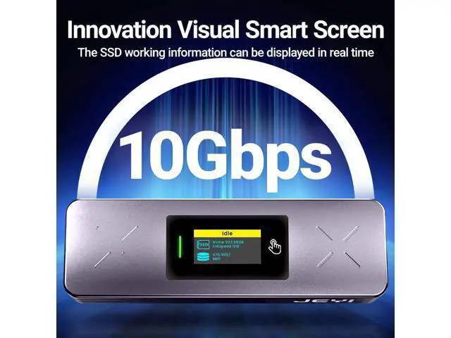Alt view image 5 of 7 - Visual Smart M.2 NVMe / SATA SSD Enclosure, USB 3.2 Gen 2 10Gbps, External M2 Adapter Case Support M-Key B+M Key UASP Trim