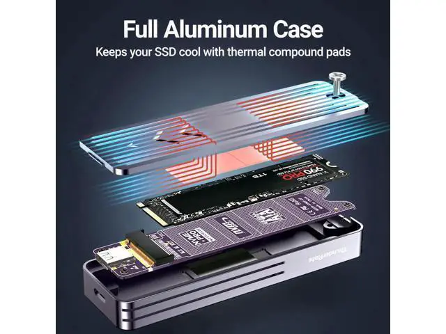 Alt view image 6 of 7 - Visual Smart M.2 NVMe / SATA SSD Enclosure, USB 3.2 Gen 2 10Gbps, External M2 Adapter Case Support M-Key B+M Key UASP Trim