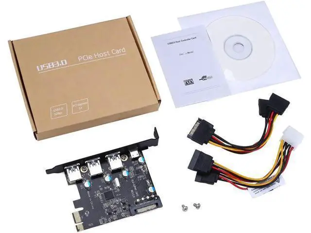 Alt view image 6 of 7 - PCI-E to USB 3.0 Type C +3 Type A Expansion Card - Interface USB 3.0 4-Port Express Card Desktop with 15 pin SATA Power Connector [ Include with A 4pin to 2x15pin Cable + A 15pin to 2x 15pin SATA Y-C