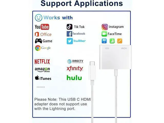 Alt view image 6 of 7 - USB C to HDMI Adapter for iPhone 16 15 to TV 4K Sync Screen Connector Cable Type C Digital AV Adapter for TV/Projector/Monitor No Power Needed