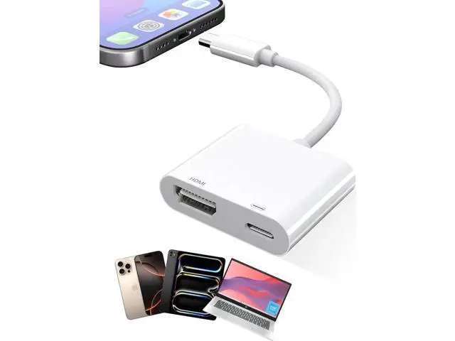 Alt view image 2 of 7 - USB C to HDMI Adapter for iPhone 16 15 to TV 4K Sync Screen Connector Cable Type C Digital AV Adapter for TV/Projector/Monitor No Power Needed
