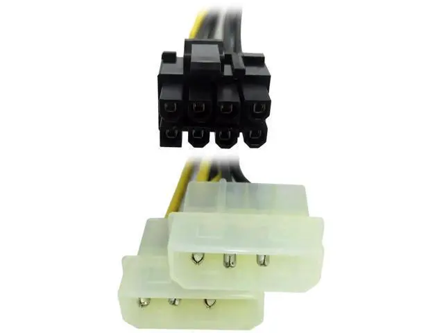 Alt view image 4 of 4 - (3-Pack Molex to 6 Pin 8 Pin GPU Power Adapter, 8 Pin (6+2) Male PCI Express to 2X Molex PCIe Power Adapter Cable 9-inch(23cm)