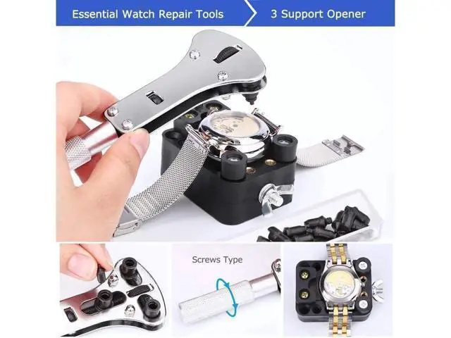 Alt view image 4 of 7 - Watch Repair Tool Kit Professional Watch Band Link Pin Tool Set Spring Bar Tool Set Watch Battery Replacement Tools