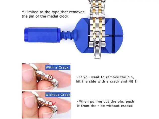 Alt view image 3 of 7 - Watch Repair Tool Kit Professional Watch Band Link Pin Tool Set Spring Bar Tool Set Watch Battery Replacement Tools