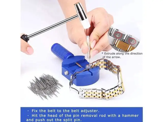 Alt view image 2 of 7 - Watch Repair Tool Kit Professional Watch Band Link Pin Tool Set Spring Bar Tool Set Watch Battery Replacement Tools