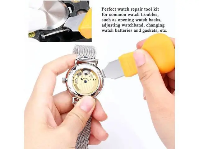 Alt view image 5 of 7 - Watch Repair Tool Kit Professional Watch Band Link Pin Tool Set Spring Bar Tool Set Watch Battery Replacement Tools