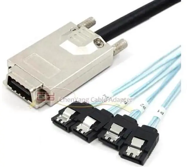 Main image of SFF-8470 infiniband SAS Host to 4 SATA Hard Disk Target Fanout Cable 1 m
