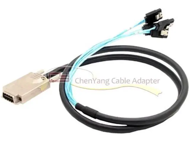 Alt view image 4 of 5 - SFF-8470 infiniband SAS Host to 4 SATA Hard Disk Target Fanout Cable 1 m