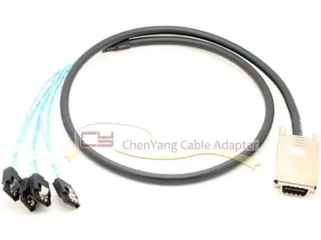 Alt view image 5 of 5 - SFF-8470 infiniband SAS Host to 4 SATA Hard Disk Target Fanout Cable 1 m