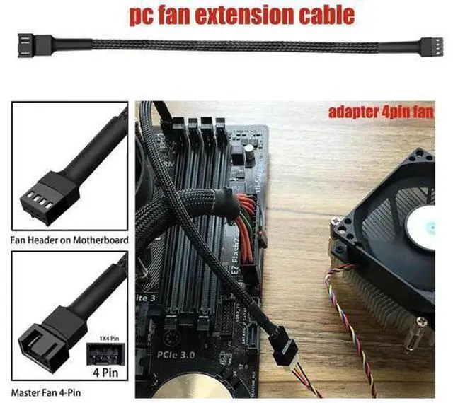 Alt view image 2 of 7 - 10.6" pwm Fan Extension Cable4 pin Fan Extension CableCable Extension pcPC Fan Extension Cable, PWM Fan Extension Cable, PWM Extension Cable(10.6"27cm 20pcs)
