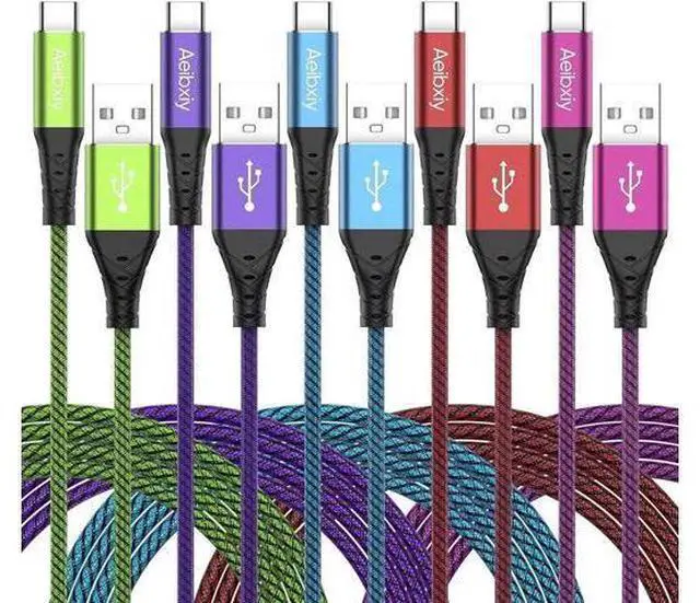 Main image of USB C Cable 10FT 5-Pack Type C Charging Cable, USB A to USB C Charging Nylon Braided Charge Cord for Samsung Galaxy S20 S10 S9, A11 A20, Note 10 9 8, USB Type C Charger