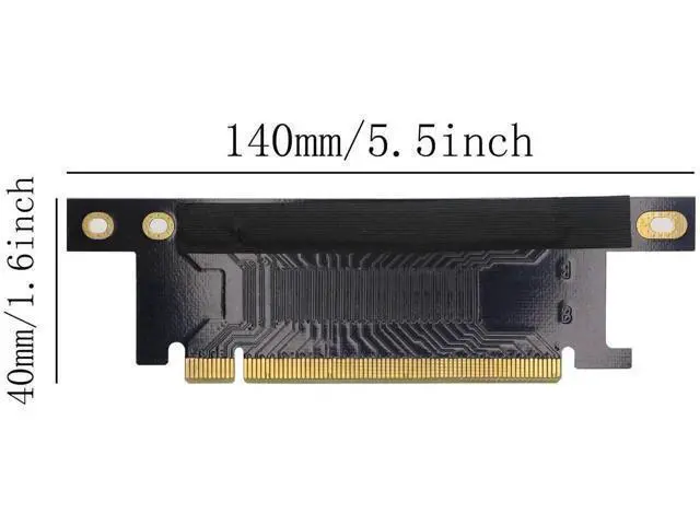 Alt view image 5 of 5 - Aomoproing Pci-E 16x Riser Card,PCI Express 3.0 16X Extension Cable 90 Degree High Speed Riser Card