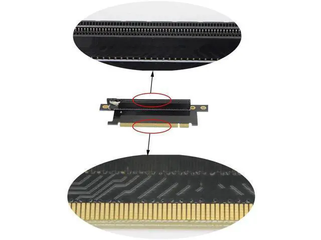 Alt view image 4 of 5 - Aomoproing Pci-E 16x Riser Card,PCI Express 3.0 16X Extension Cable 90 Degree High Speed Riser Card