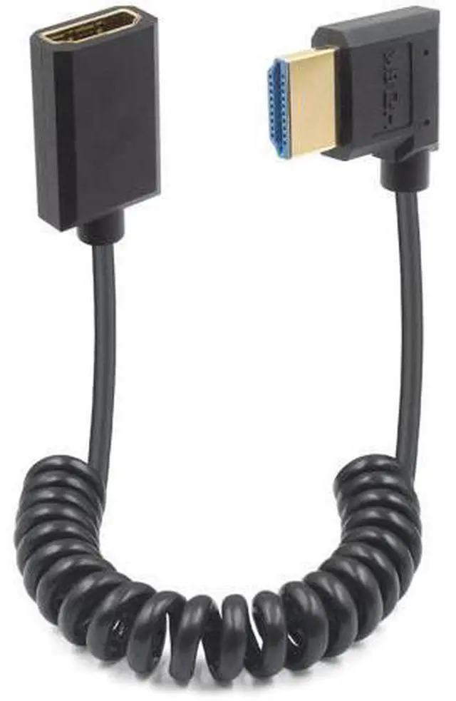 Main image of 8K HDMI to HDMI Extender Cable, 48Gbps Right Angle HDMI Male to Female Coiled Cable for MacBook Pro, PS5, Xbox Series X, Roku TV, UHD TV, Blu-ray, 4FT/1.2M