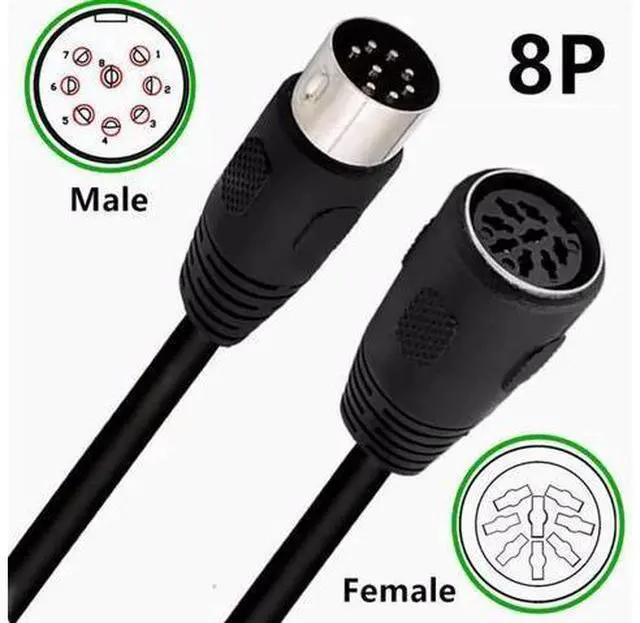Alt view image 4 of 5 - DIN 8Pin Male/female extension cable Eight-core conference audio system cable Handhold microphone cable Signal control cable 5m
