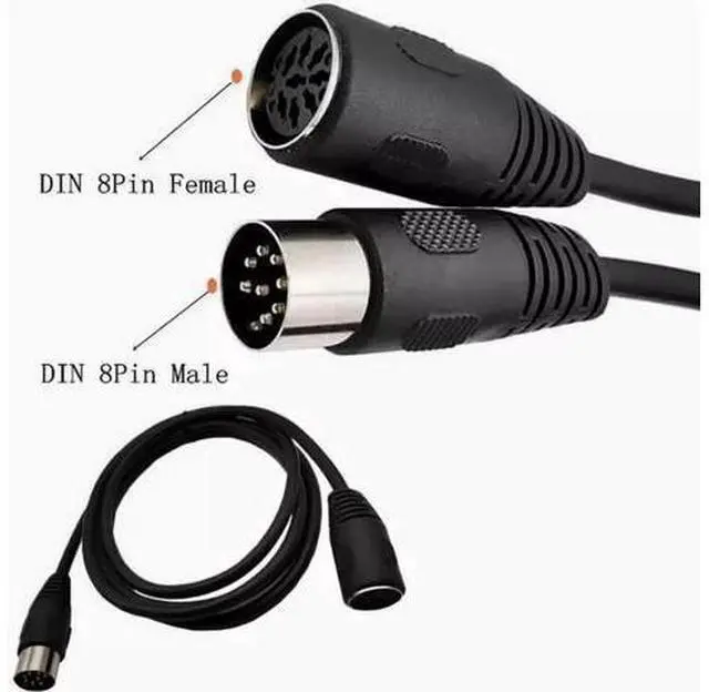 Alt view image 5 of 5 - DIN 8Pin Male/female extension cable Eight-core conference audio system cable Handhold microphone cable Signal control cable 5m