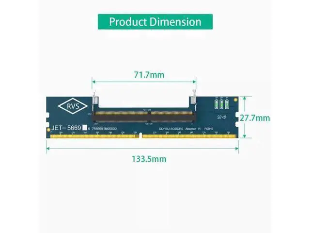 Alt view image 5 of 6 - DDR5 notebook memory slot to DDR5 desktop adapter card SO DDR5 to DDR5 adapter card