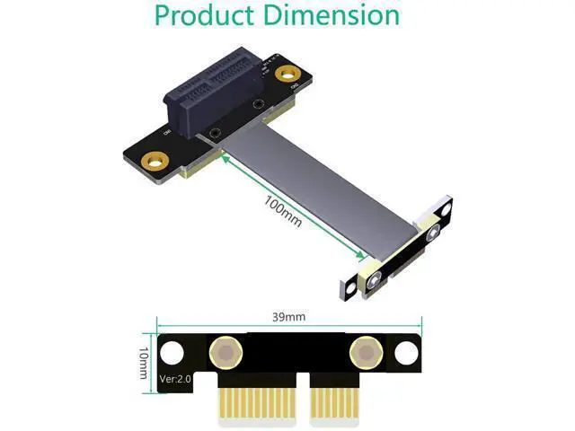 Alt view image 3 of 6 - High Quality PCI-e PCI Express 36Pin 1X Extension Cable (Dual Vertical 90 Degrees Direction)