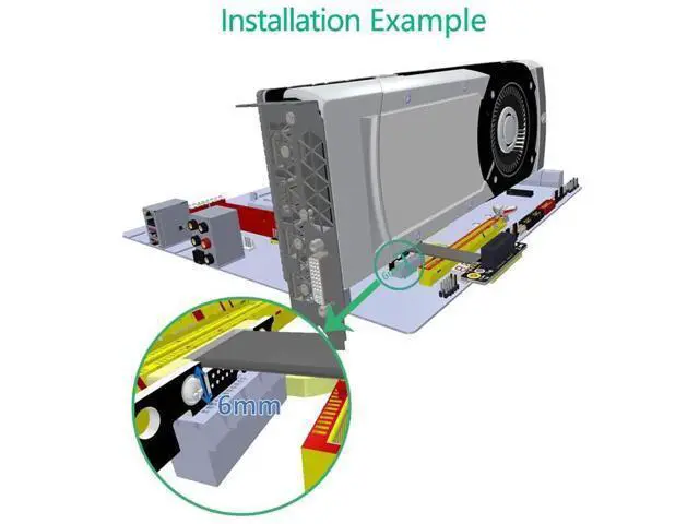 Alt view image 4 of 6 - High Quality PCI-e PCI Express 36Pin 1X Extension Cable (Dual Vertical 90 Degrees Direction)