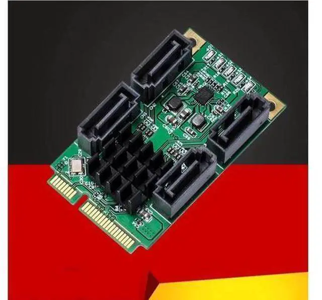 Alt view image 4 of 6 - Mini PCI-E SATA 4 Port SATA III 6G Mini PCI Express Marvel 88SE9215 Controller Card SATA3.0 Mini PCI Express SSD Adapter Card
