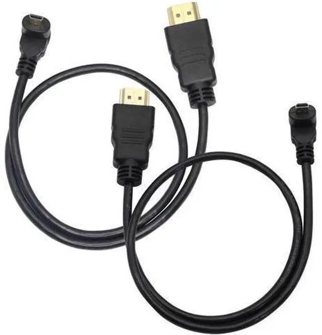 Main image of AOMOPROING Micro HDMI Male to HDMI Male 50CM 90 Degree Angle Adapter (2Pack - Up & Down Angle) - Supports 3D, 4K, 1080P, Ethernet, Audio Return