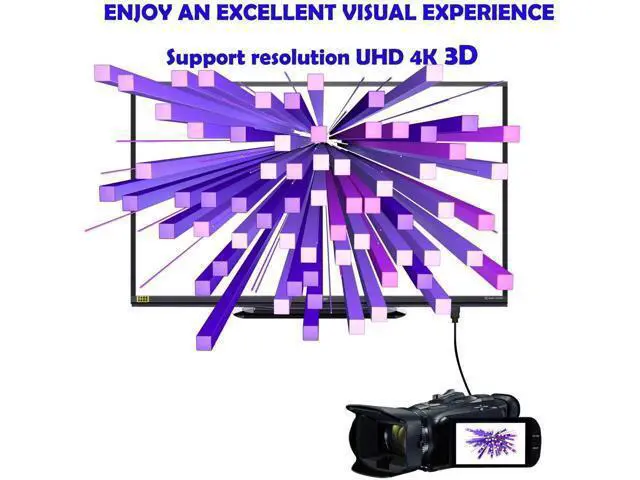 Alt view image 3 of 5 - AOMOPROING Micro HDMI Male to HDMI Male 50CM 90 Degree Angle Adapter (2Pack - Up & Down Angle) - Supports 3D, 4K, 1080P, Ethernet, Audio Return