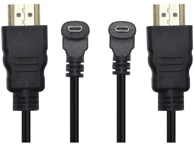 Alt view image 5 of 5 - AOMOPROING Micro HDMI Male to HDMI Male 50CM 90 Degree Angle Adapter (2Pack - Up & Down Angle) - Supports 3D, 4K, 1080P, Ethernet, Audio Return
