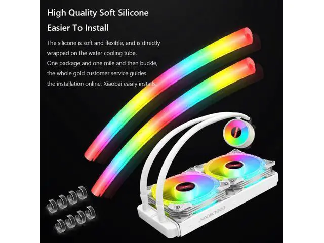 Alt view image 7 of 7 - Hose Pipe Aura Sync Luminous Sleeve Silicone Water Cooling Raditor Tube 5V 3PIN ARGB 4PIN Computer Case Decoration