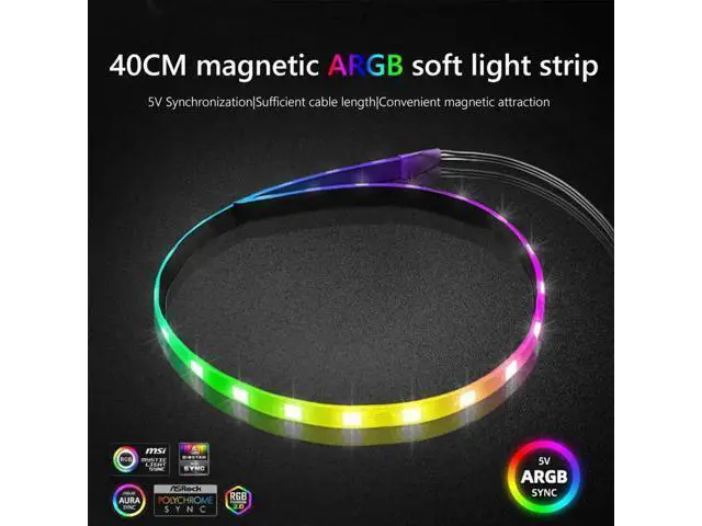 Alt view image 5 of 7 - 5V ARGB Chassis Light Strip Small 4Pin PC Case LED Light Bar SATA 3PIN Desktop Computer RGB Lamp Decoration