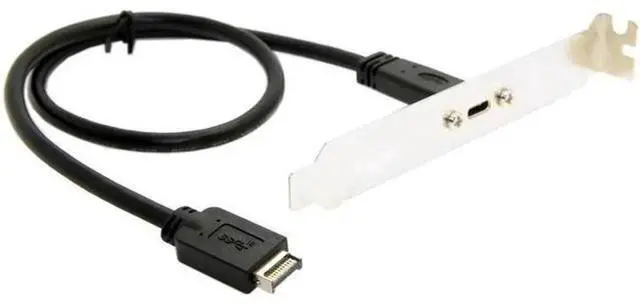 Alt view image 3 of 3 - USB 3.1 Type-E Motherboard Front Panel Header Connector to USB-C Back Panel Extension Cable - 40cm